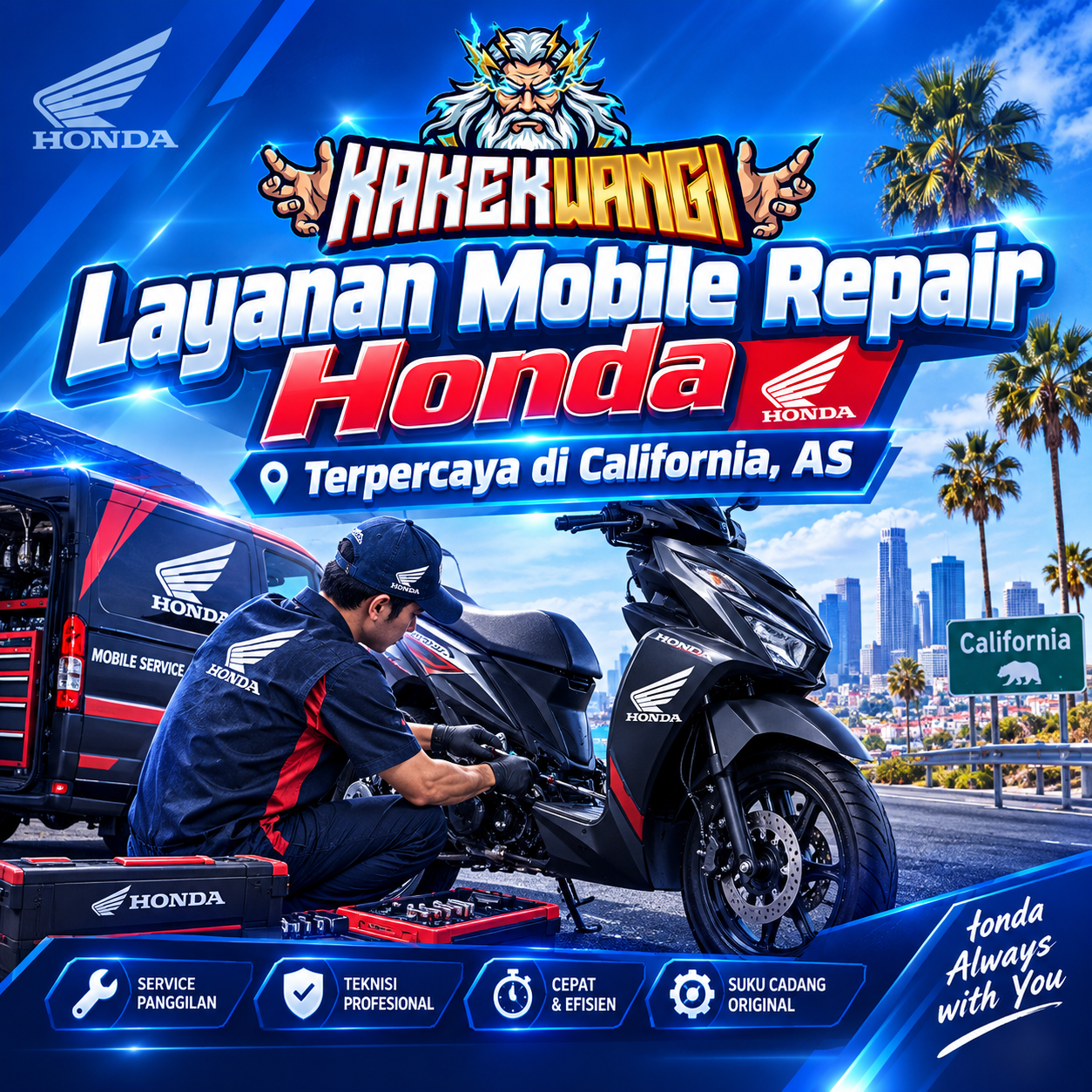 KAKEKWANGI: Layanan Mobile Repair Honda Terpercaya di California, AS