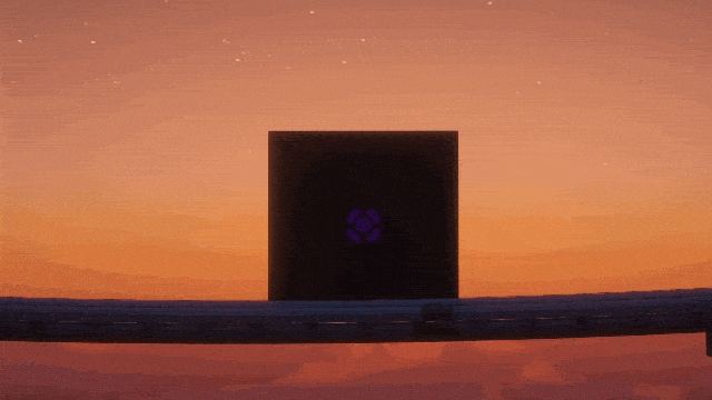 A cart passing by a sensor activating a magenta redstone lamp