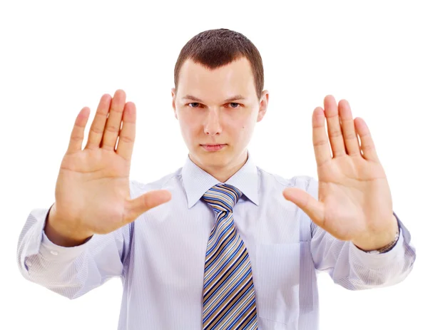 depositphotos 25745829 stock photo business man gesturing stop sign