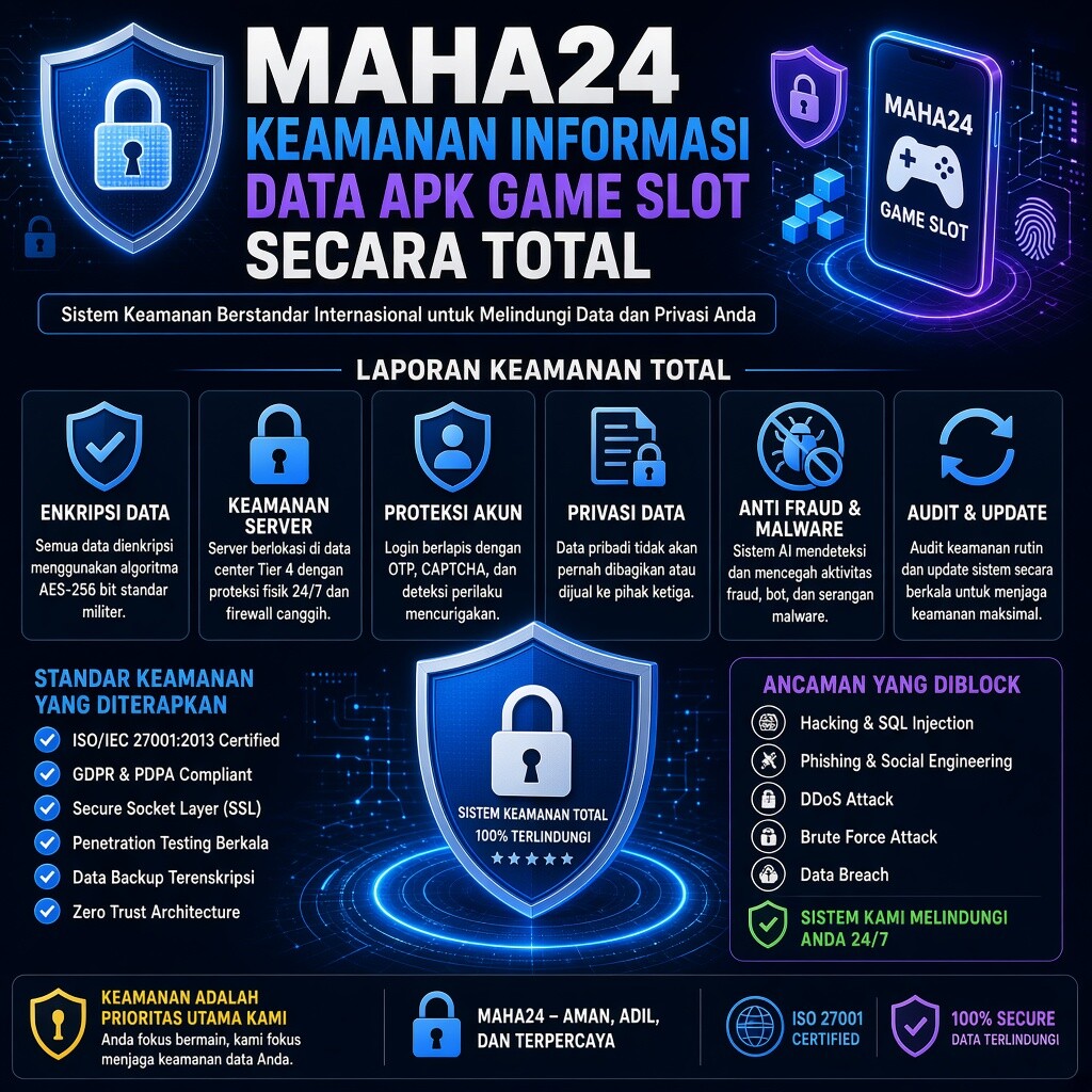 MAHA24 Perketat Keamanan Informasi Data Pengguna Apk Game Slot Secara Total & Menyeluruh